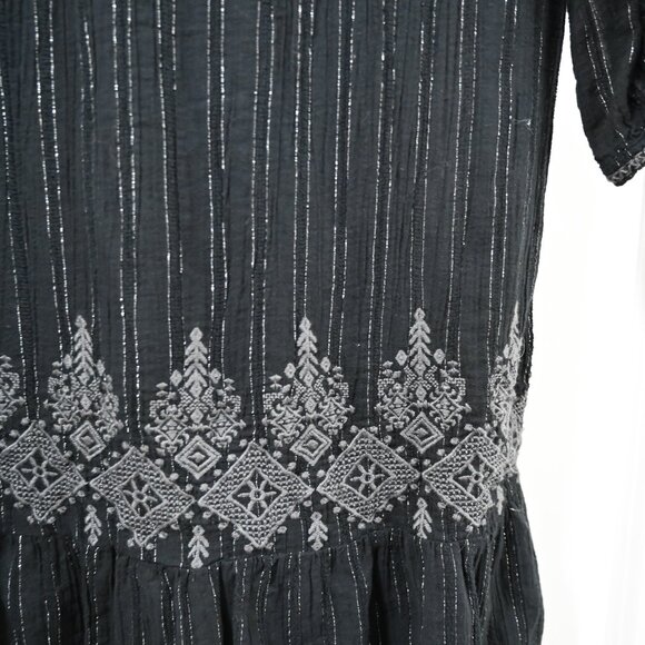 Jade by Johnny Was Size XS Embroidered Boho Style Peasant Mini Dress - Picture 8 of 9